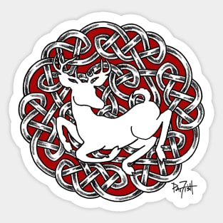 The White Hart Stag Celtic Heraldic shield Sticker